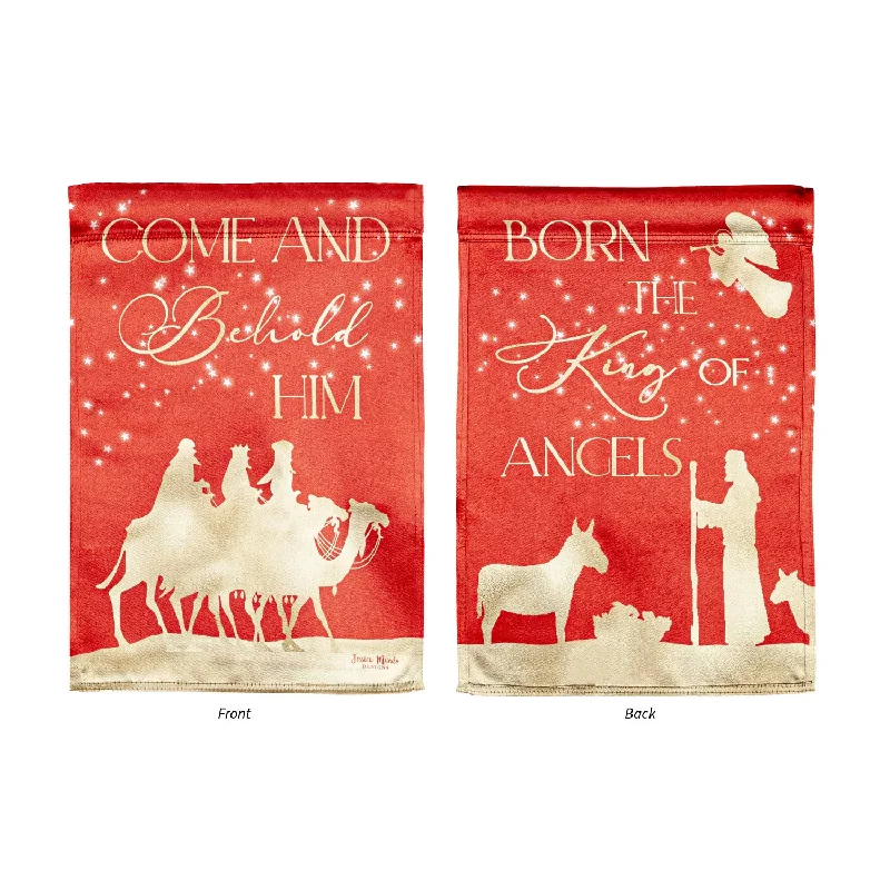 Red and Gold Christmas Night Lustre Garden Flag