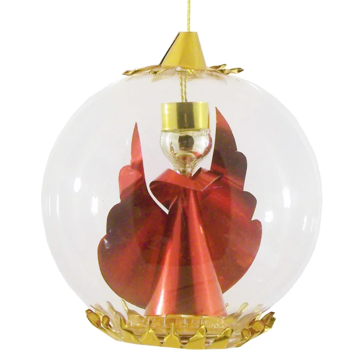 Angel Foil Ornament, 8cm, red by Resl Lenz