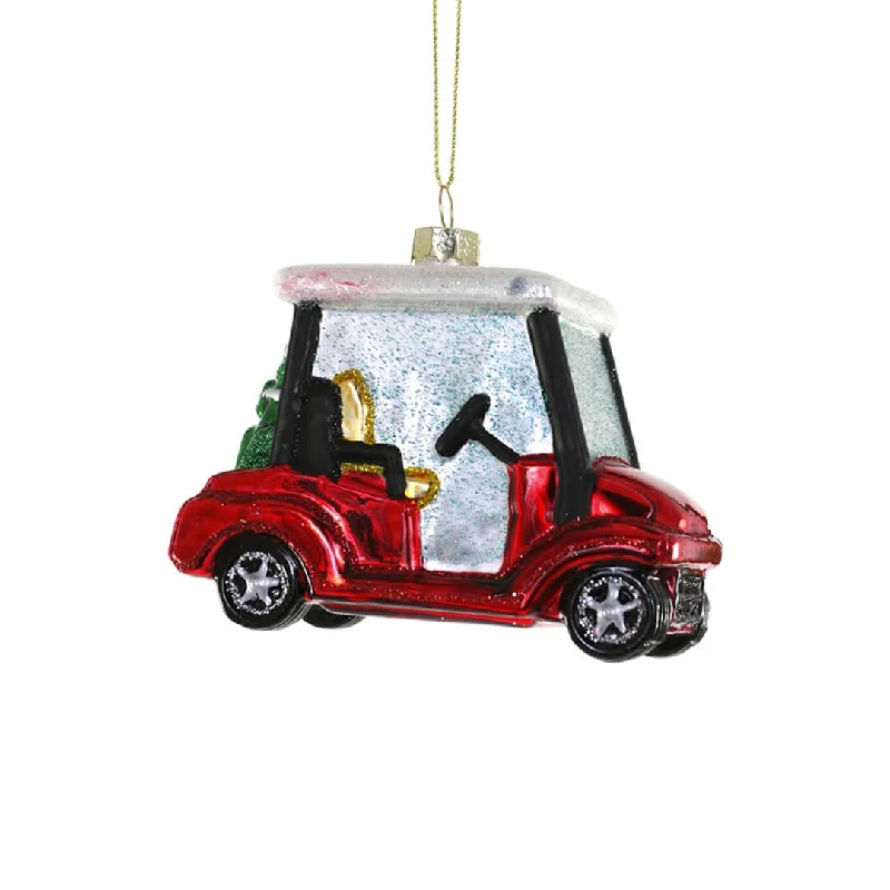 Red Golf Cart Ornament 3.75"