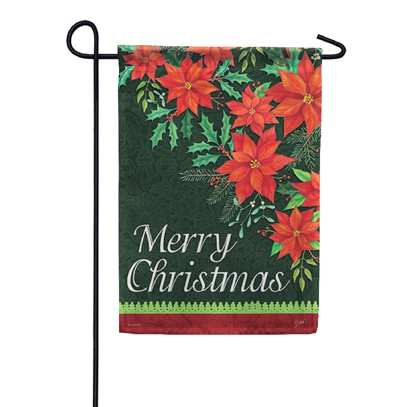 Red Poinsettias Garden Flag