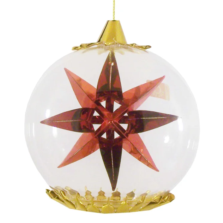 Star Foil Ornament, 8cm, red by Resl Lenz