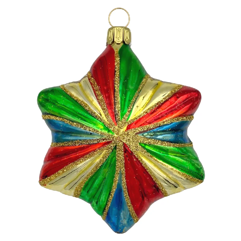 Ribbed Multi Color Star, Ornament by Old German Christmas