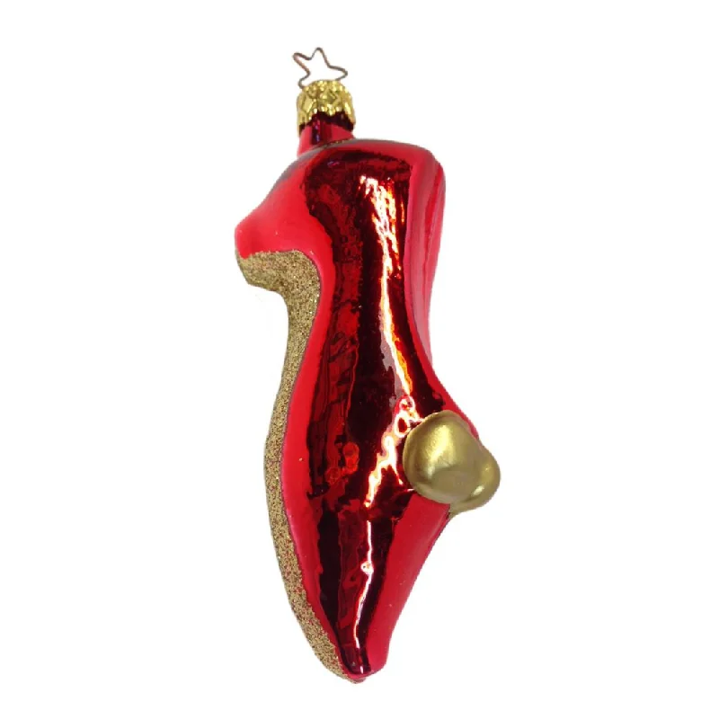 Ruby Slipper, shiny, There's No Place Like Home Ornament by Inge Glas of Germany