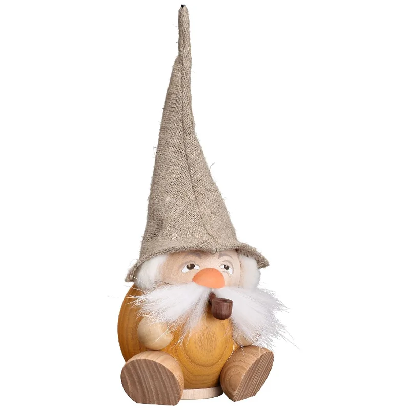 Sandy Gold Gnome, Incense Smoker by Seiffener Volkskunst