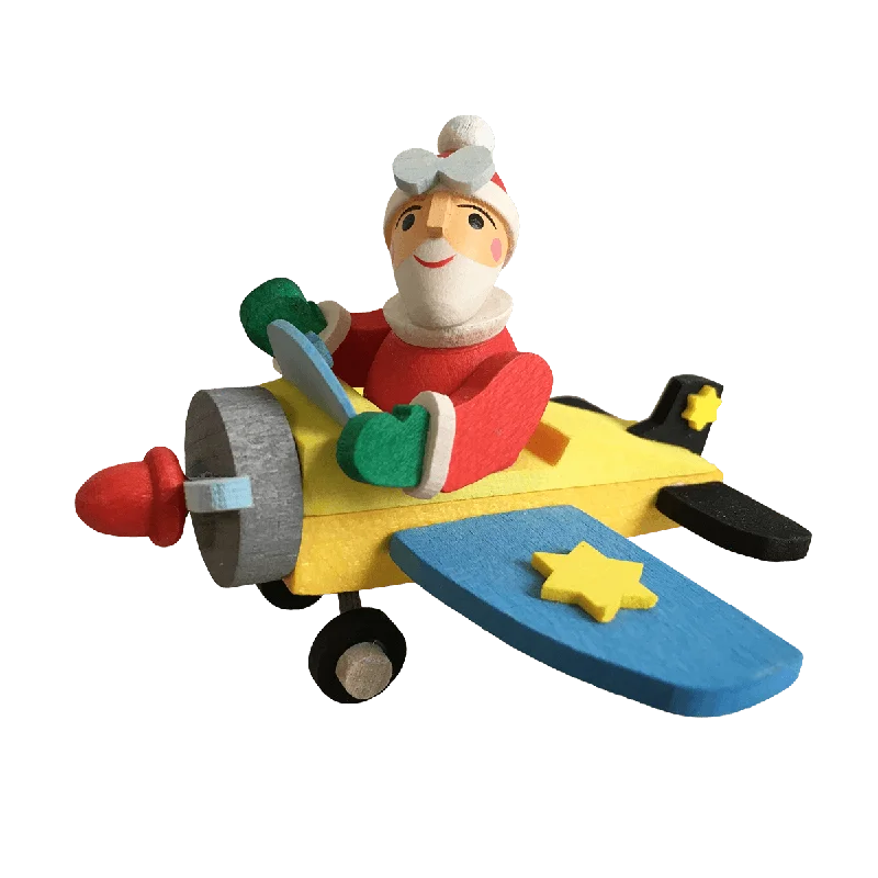 Santa Claus in a Plane Ornament by Graupner Holzminiaturen