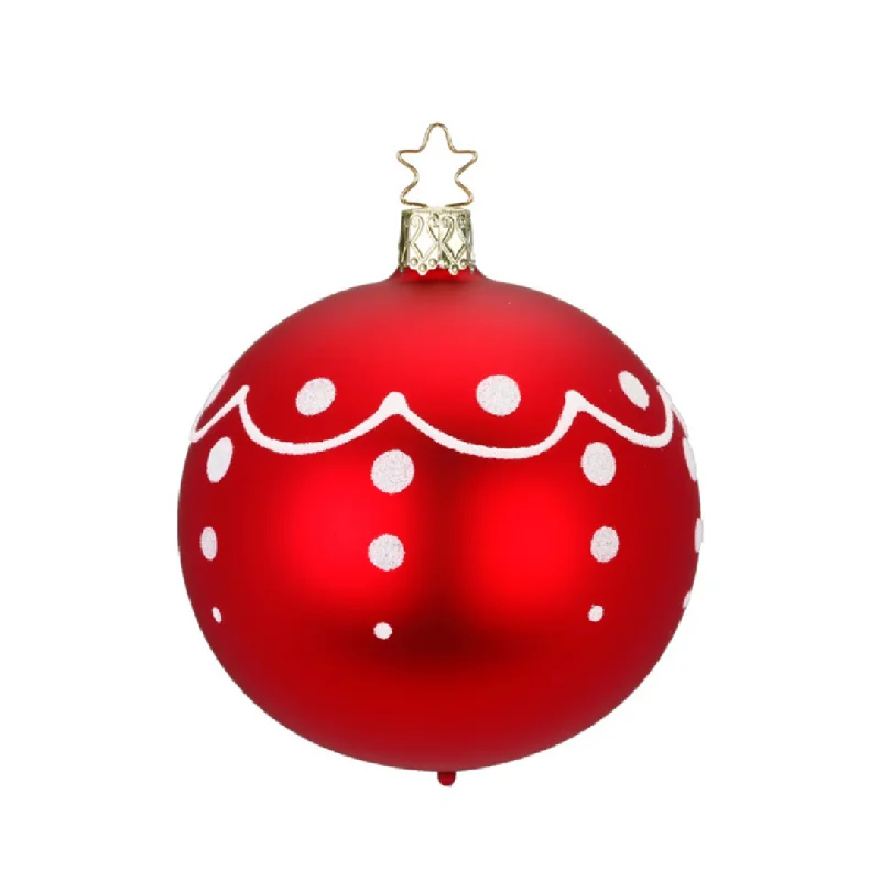 Santa's Favorites Ball, red, 8cm by Inge Glas of Germany