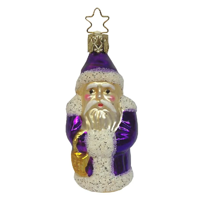 Santa's Golden Basket Ornament by Inge Glas of Germany