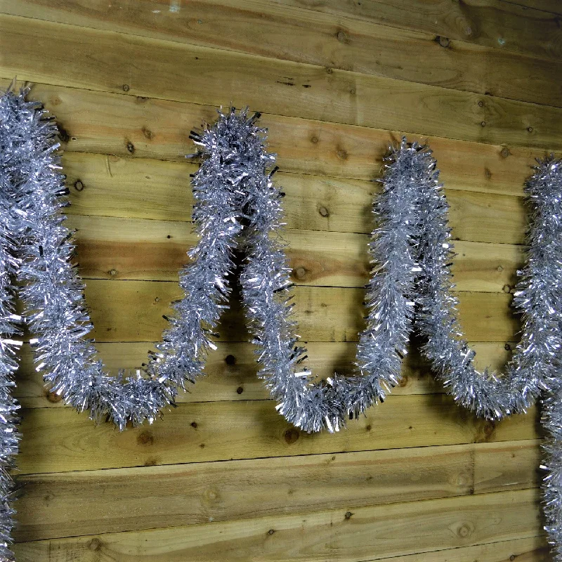 15' Silver Tinsel Christmas Garland