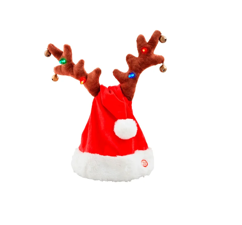 SINGING SANTA DEER HAT BY MUD PIE