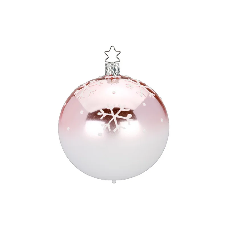 Snow Crystal Ball, pink, 6cm by Inge Glas of Germany