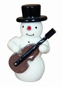 Snowman Band, Snowman with Guitar by Erzgebirgische Holzkunst Gahlenz GmbH