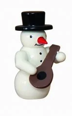 Snowman Band, Snowman with Mandolin by Erzgebirgische Holzkunst Gahlenz GmbH