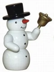 Snowman with Bell by Erzgebirgische Holzkunst Gahlenz GmbH