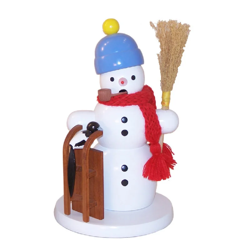 Snowman with Magpie Incense Smoker by Volker Zenker