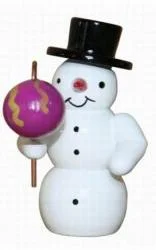 Snowman with Purple Lantern by Erzgebirgische Holzkunst Gahlenz GmbH