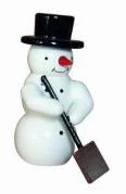 Snowman with Shovel by Erzgebirgische Holzkunst Gahlenz GmbH