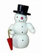 Snowman with Umbrella by Erzgebirgische Holzkunst Gahlenz GmbH