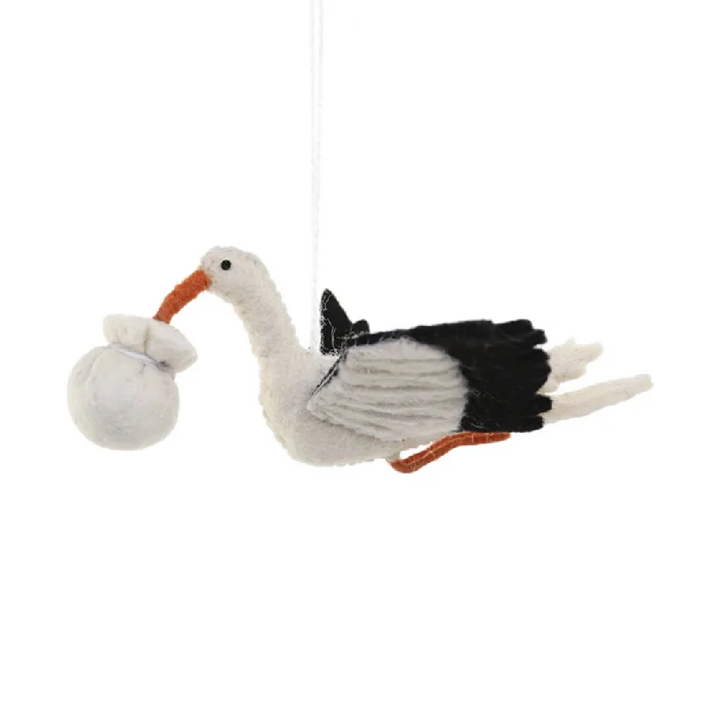 Special Delivery Felt Stork Ornament 7"