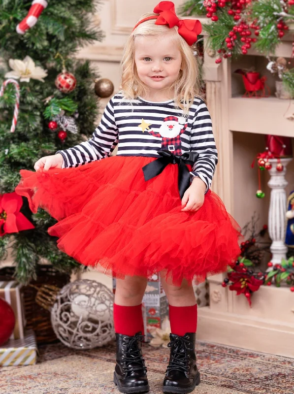 Santa and Stripes Tutu Dress