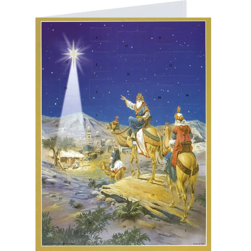 Three Kings with Star Advent Calendar Card by Richard Sellmer Verlag