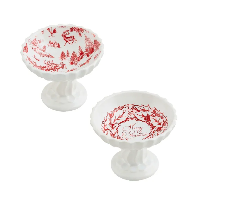 TOILE PEDESTAL CANDY DISHES BY MUD PIE