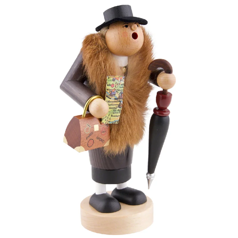 Traveller in Fur Coat Tall Incense Smoker, female by KWO