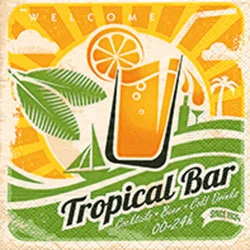 Tropical Beach Bar Cocktail Size Paper Napkins