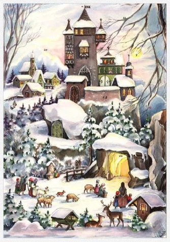 Castle with Manger Advent Calendar published by Stuttgart-based Richard Sellmer Verlag