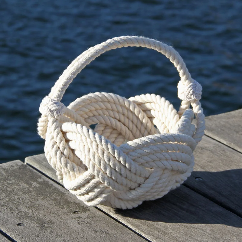 Celtic Knotted White Basket