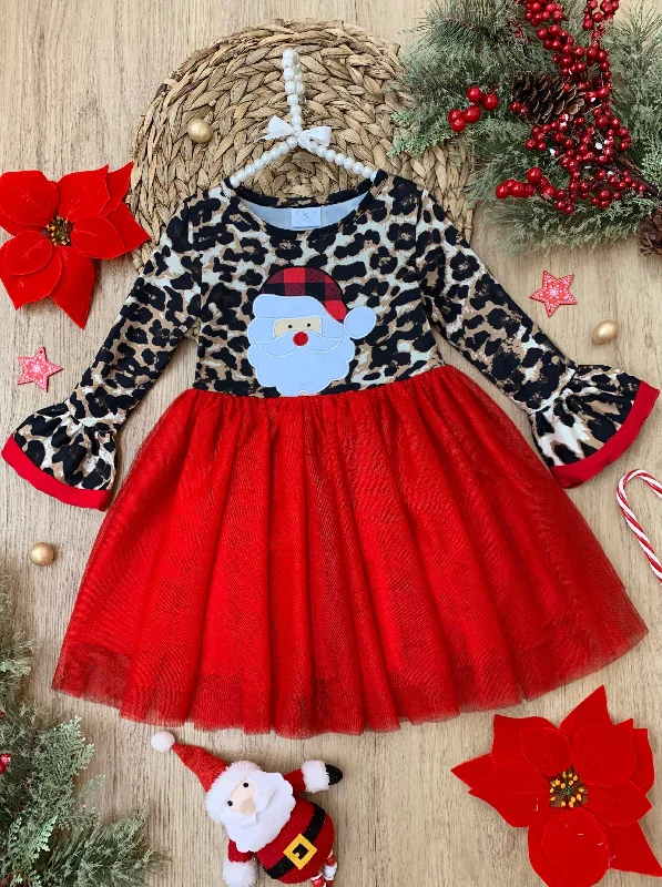 Wild For Santa Flounce Sleeve Tutu Dress