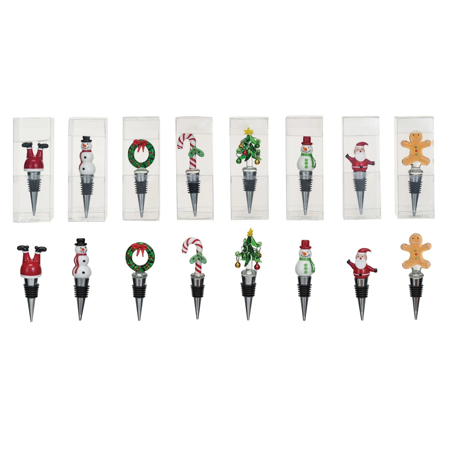 Wine Stopper Hand-Painted Glass Holiday Icon