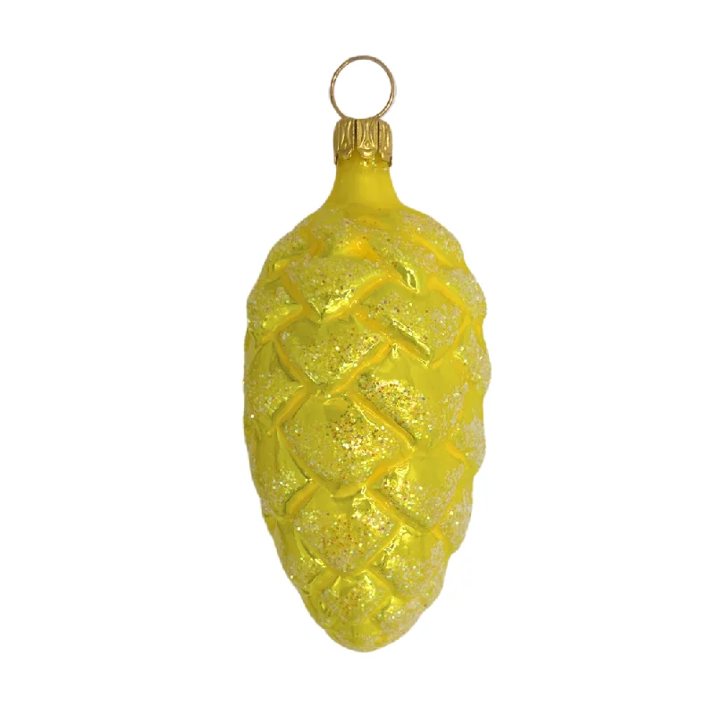 Yellow Pine Cone Ornament by Old German Christmas